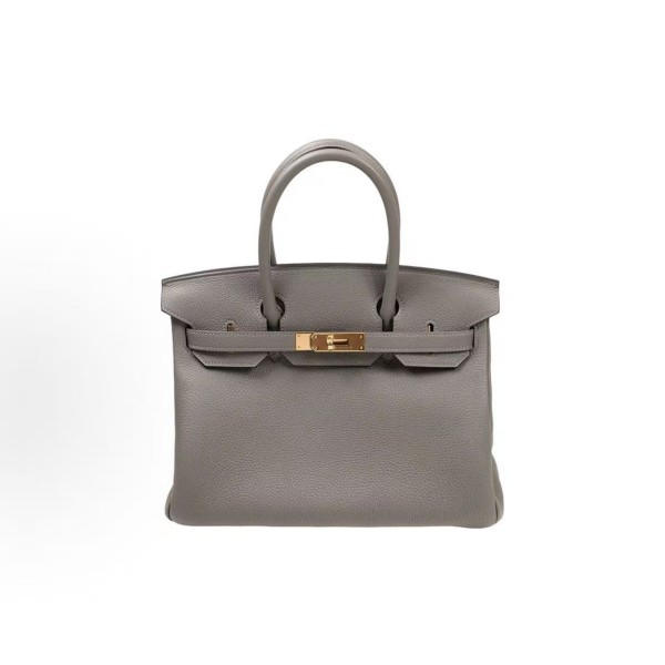 HERMES Birkin 30 Gold buckle platinum Handbag 30 Women\'s Edition 0L Grismeyer Cumulonimbus Cloud Grey